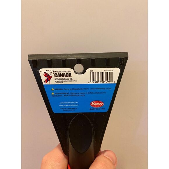 Mallory MAXX Sure Grip 10 inch Red and Black Automotive Ice Scraper - Picture 4 of 4